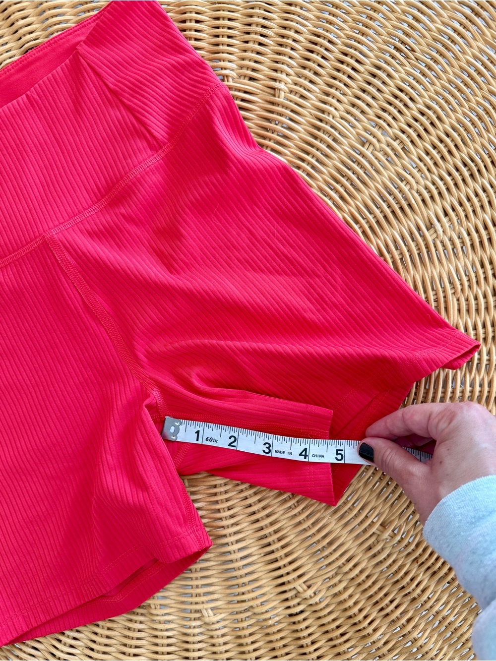 Girlfriend Collective Ribbed Run Shorts Red XS - Picture 6 of 6